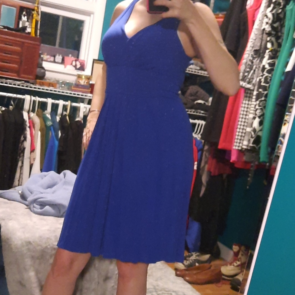 Blue jersey dress